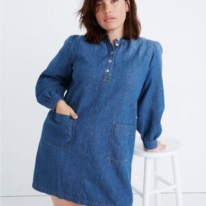 Madewell Blue Denim Button-Up Dress